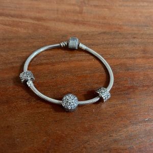 Pandora bracelet with charms